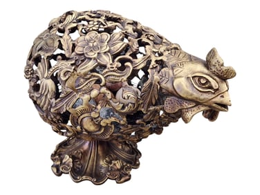 ISRAEL RUFIN (Rufo) (Cuban Art) Chicken With Eggs Bronze Sculptures