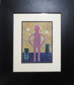 mixed emdia on paper signed Tamayo