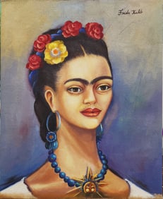 oil on canvas signed Frida Khalo