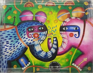oil on canvas signed Andriacci