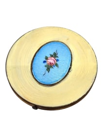 Vintage Rex Fifth avenue hand painted powder compact case