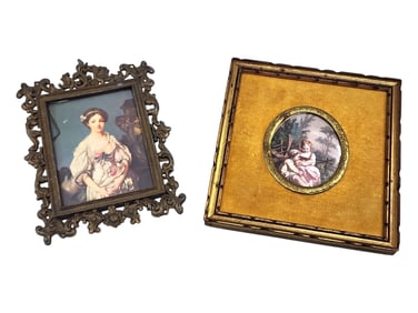 Antique miniature framed paintings