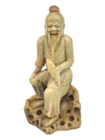 Vintage chinese soapstone carving of Shoulao