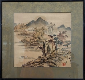 Japanese signed watercolor painting