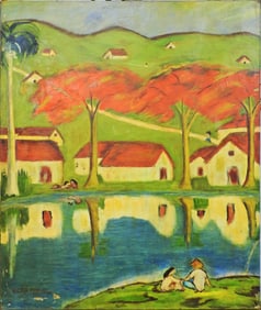 oil on canvas signed Victor Manuel
