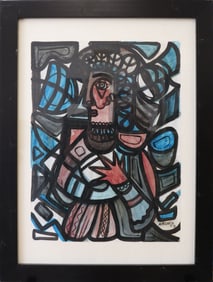 gouache on paper signed A PELAEZ 58