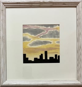 Emilio Sanchez watercolor 6?x6.5? atrib
