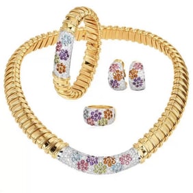 Roberto Coin Nabucco Diamond & Gemstone 18K Suite Set of 4