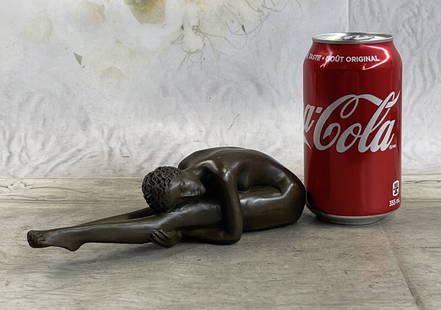 Milo Original Nude Female Yoga Master Bronze: Total Dimensions: Height 2'' x Width 9''Approximate Weight: 3 LBSOriginal Reproduction: Original