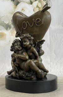A. Moreau Candle Holder Cherubim Hearts Love Valentines: Total Dimensions: Height 9'' x Width 6''Approximate Weight: 7 LBSOriginal Reproduction: Reproduction