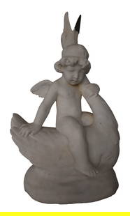 Carved Italian Rococo Revival Carrara Marble Niche Sculpture: 24" x 14.50" x 10.50"