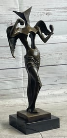 Salvador Dali Surrealistic Angel Abstract Modern Art Bronze Statue