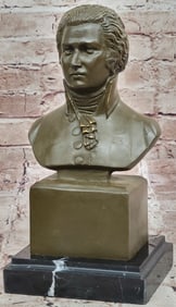 Wolfgang Amadeus Mozart Bronze Bust Sculpture