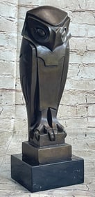 ART DECO OWL PURE VIENNA BRONZE STATUE