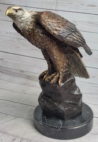 Bald Eagle by Moigniez Marble Base Outdoor 14" x 15"