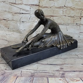 Signed Milo Art Lost Wax Sitting Dancer Bronze
