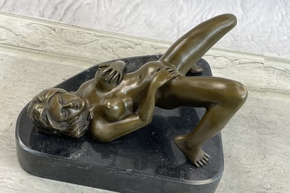 OLIVIONO EROTIC FEMALE BRONZE FIGURINE