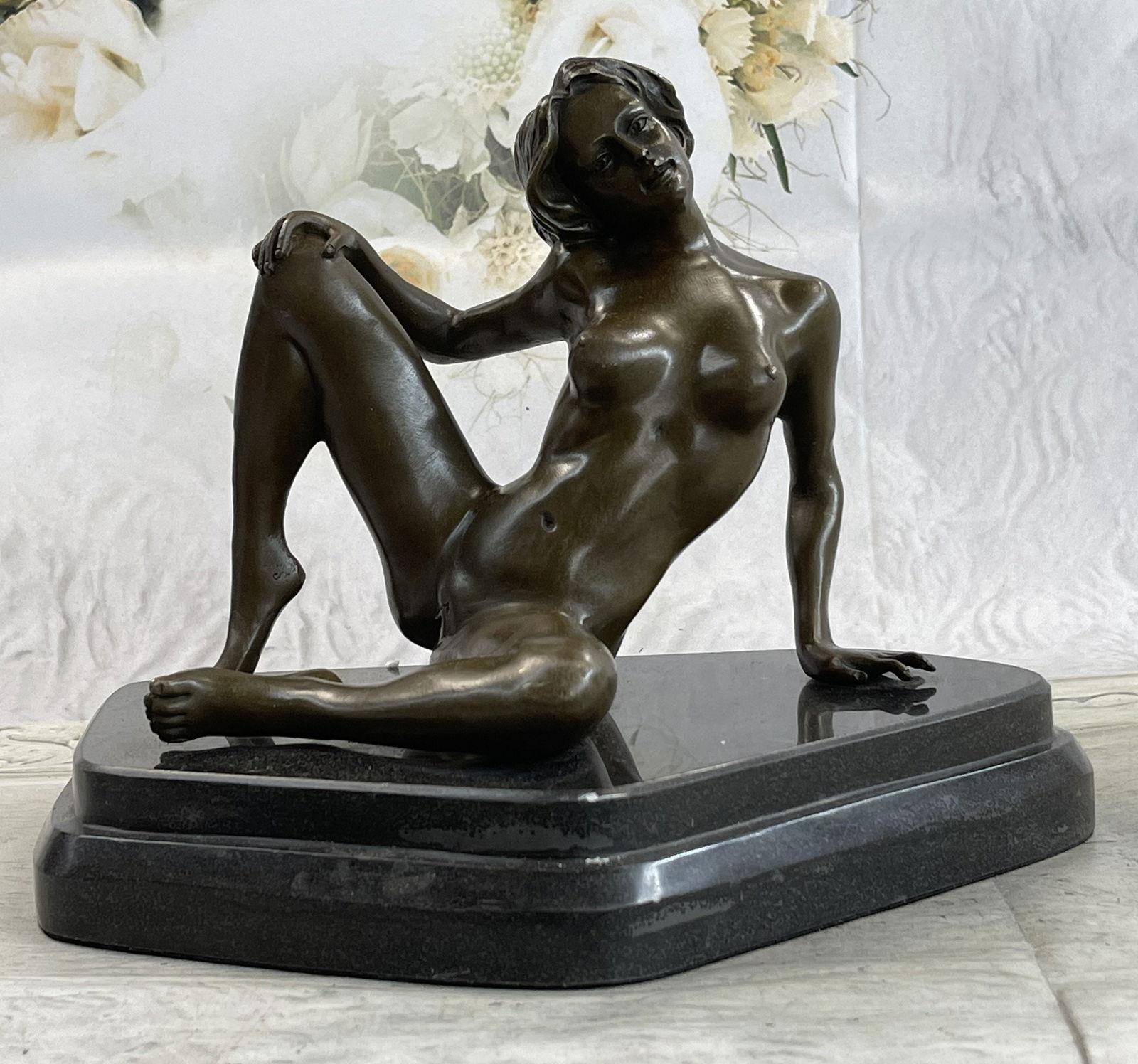 OLIVIONO EROTIC FEMALE BRONZE SCULPTURE: Total Dimensions: Height 10'' x Width 11''Approximate Weight: 15 LBSOriginal Reproduction: Original