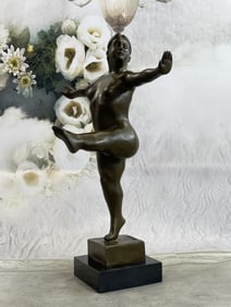 Botero Nude Girl Kicking Bronze