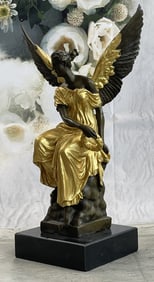 Art Deco Houdon Angel Bronze