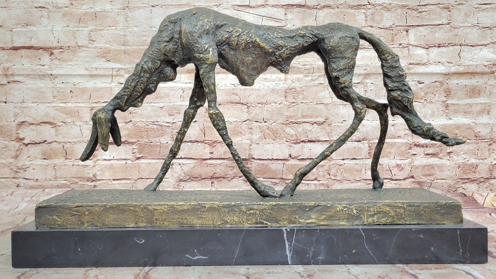 Abstract Surrealist Bronze Dog Sculpture Statue (1 of 5)