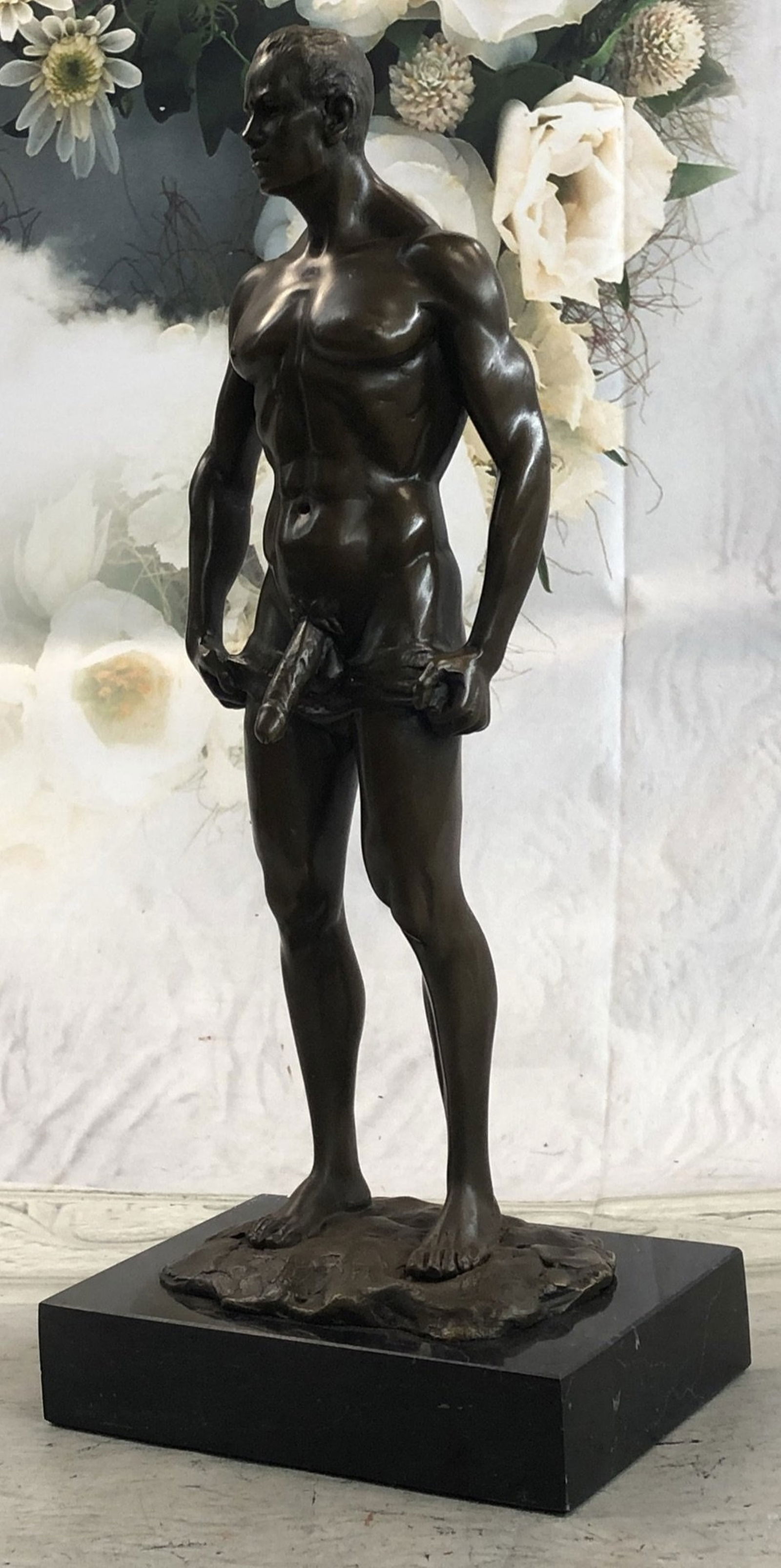 Mavchi Nude Male Bronze Sculpture: Total Dimensions: Height 13'' x Width 6''Approximate Weight: 7 LBSOriginal Reproduction: Original