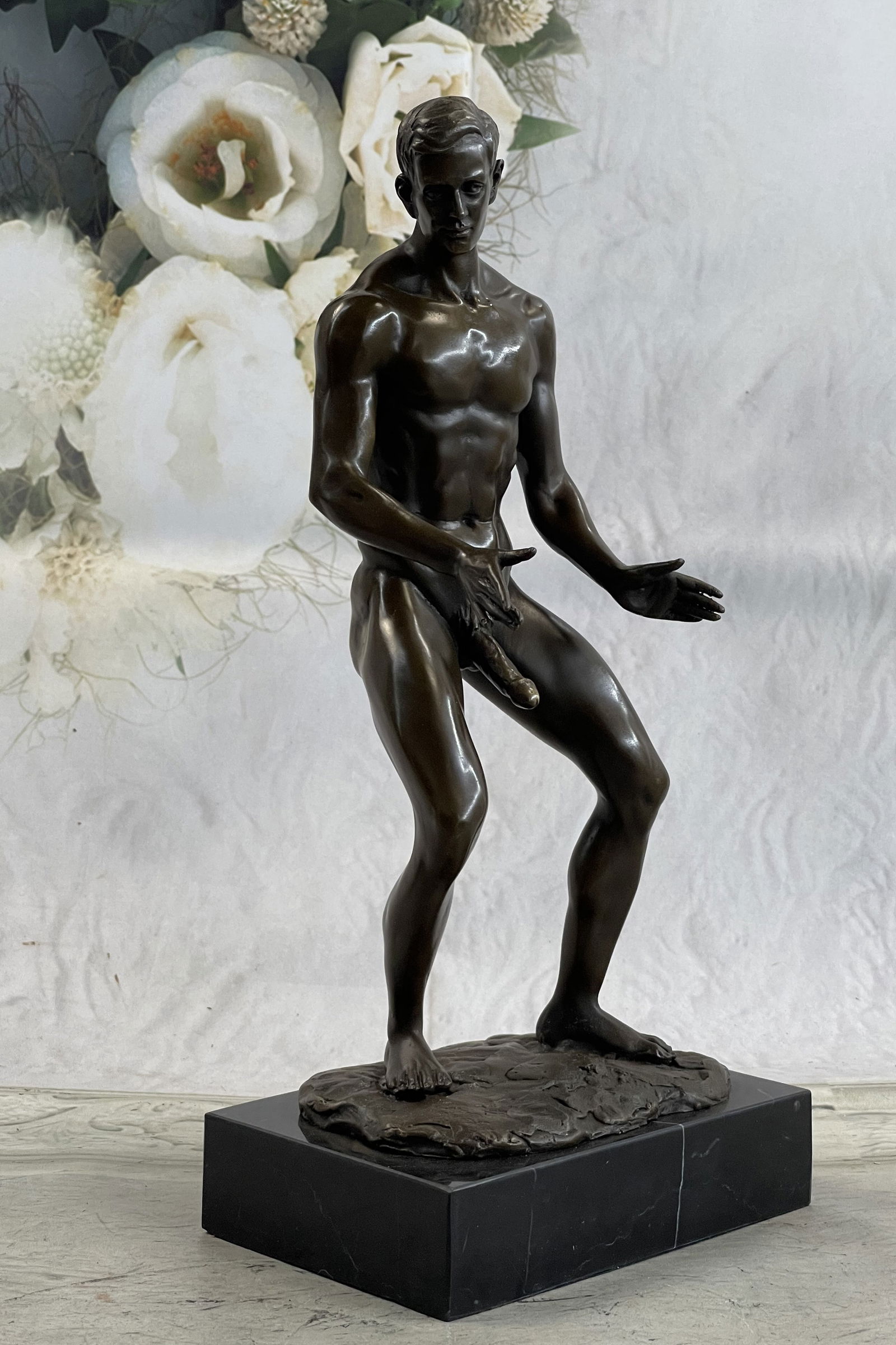 Mavchi "love you this much" Nude Male Bronze: Total Dimensions: Height 12'' x Width 6''Approximate Weight: 7 LBSOriginal Reproduction: Original