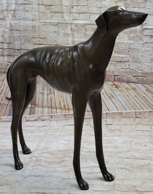 35 lbs Greyhound Dog Bronze Sculpture