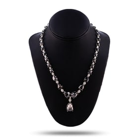100.48ctw Fancy Black Diamond Platinum Necklace (103.42ctw Diamonds)