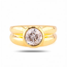2.03ct I COLOR I1 CLARITY Diamond 18K Yellow Gold Ring