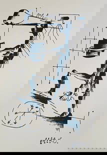 Joan Miro: Pen on cardboard. 12 x 8 .5"