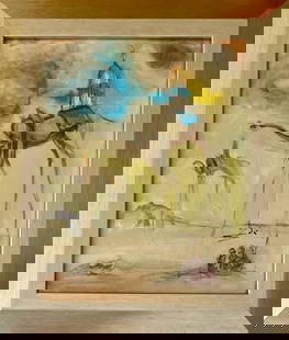 Salvador Dali (manner ): Mixed on cardboard 13.5 X 10,5 inches