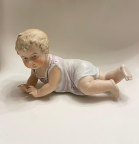 German Polychrome Baby Statue