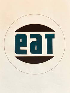 Robert Indiana EAT: Collage and on carboard 11.5" x 8.5 inches 1963