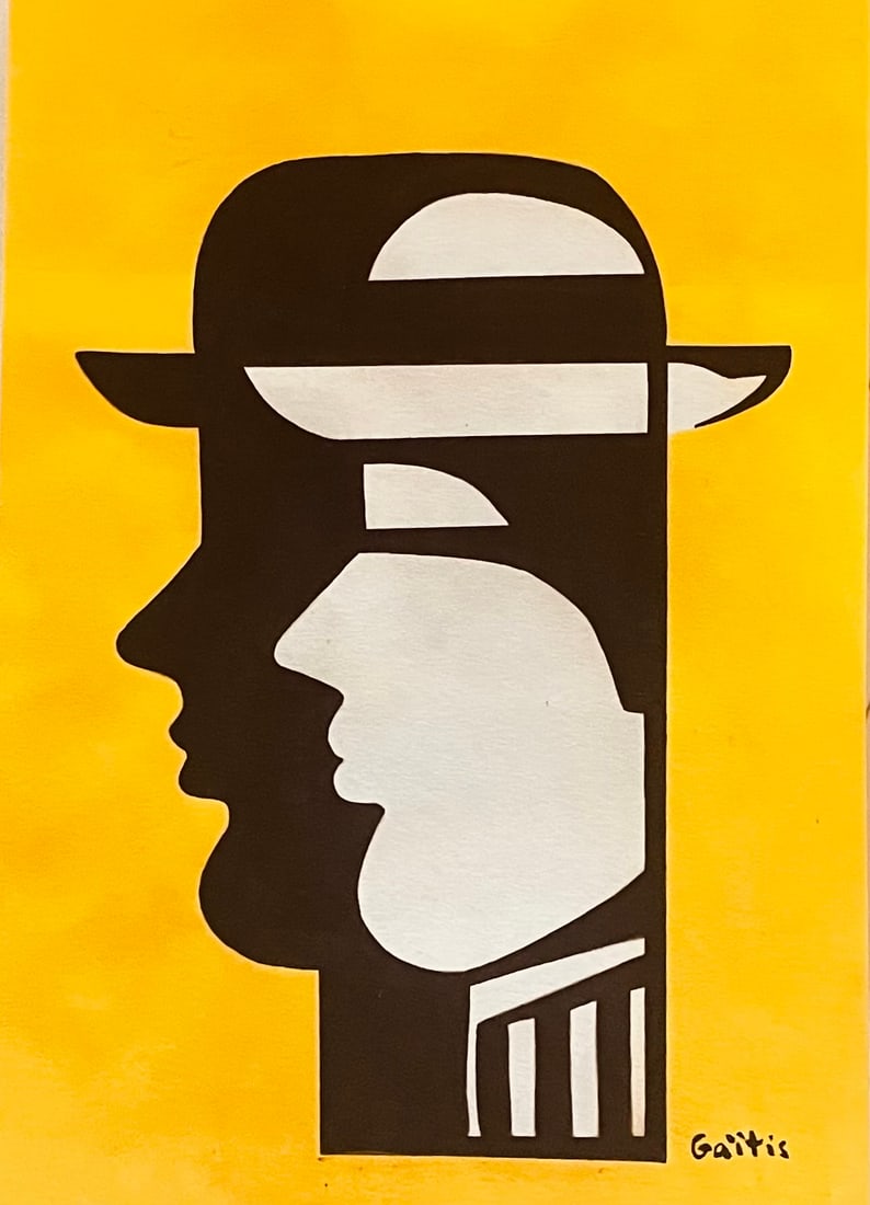 Yannis Gaitis: Gouache on paper 10 x 7 inch