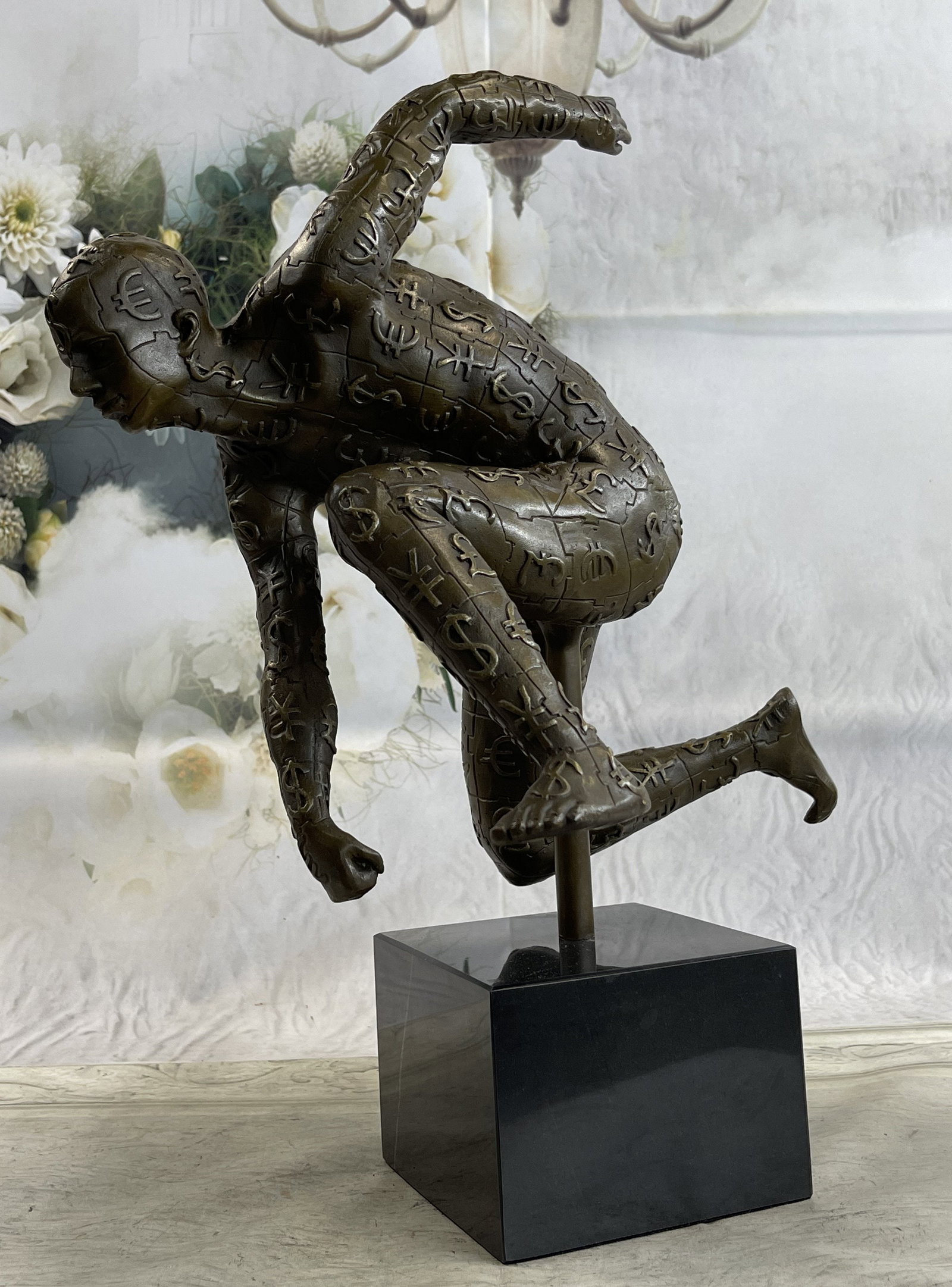 Rare Salvador Dali Currency Man Bronze: Total Dimensions: Height 17'' x Width 17''Approximate Weight: 20 LBSOriginal Reproduction: Reproduction