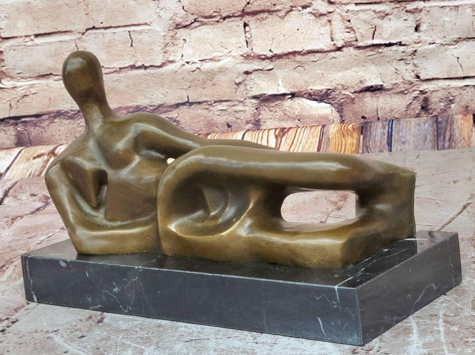 Reclining Woman by Henry Moore Abstract Modernist Figural Bronze (1 of 4)