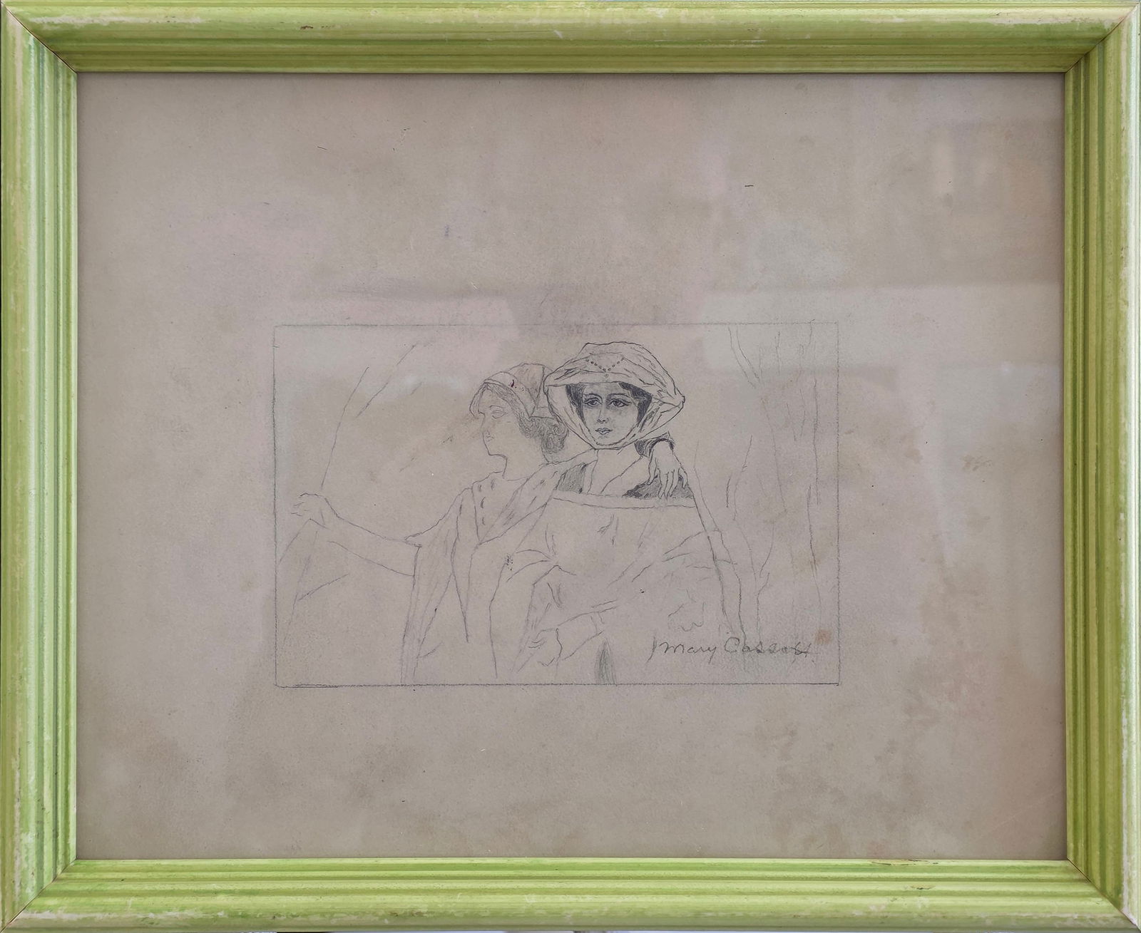 Mary CASSATT pencil on paper: 9" x 11" with frame