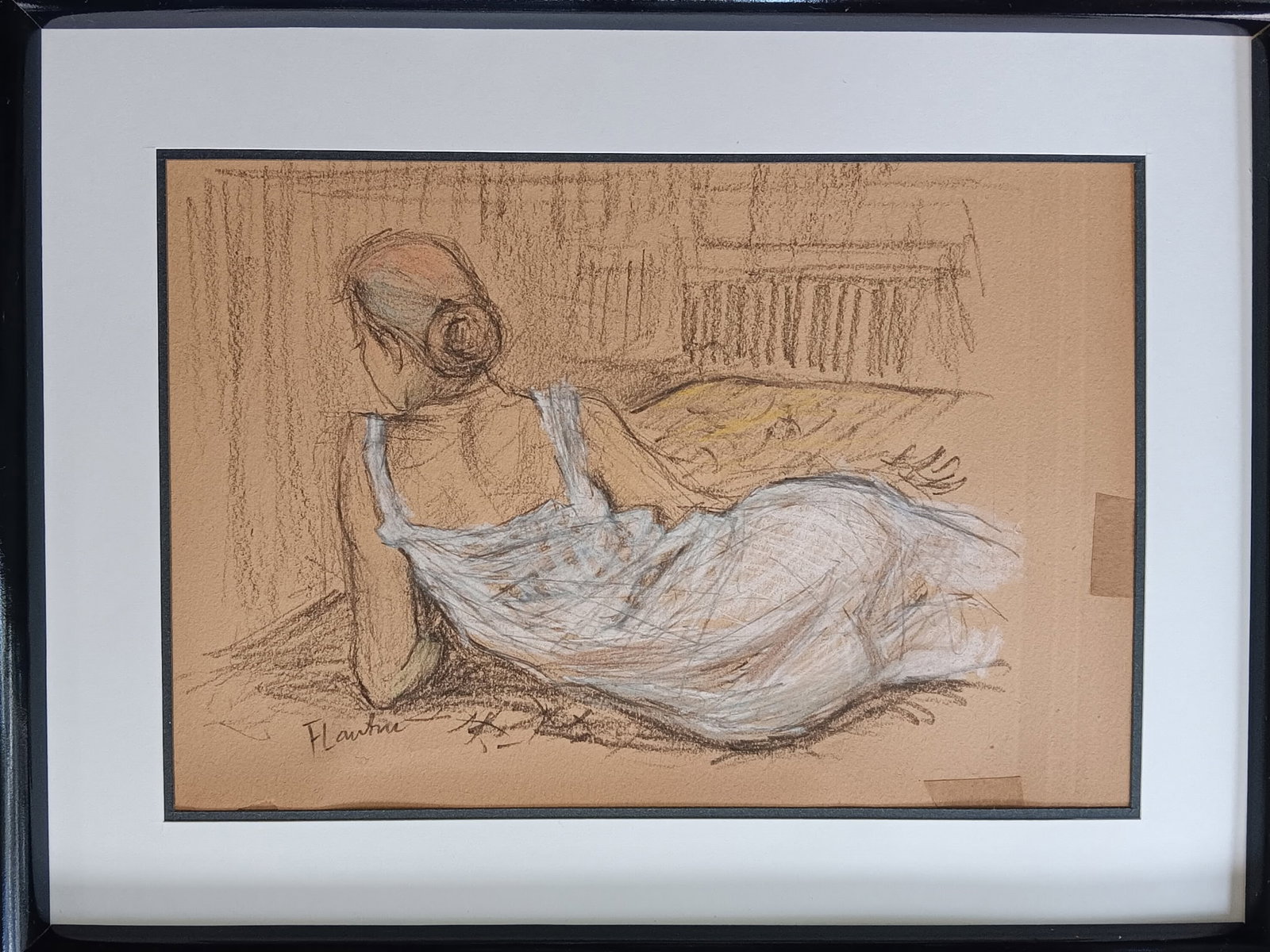 Henri de Toulouse-Lautrec: Charcoal and paste o papern 7 x 10