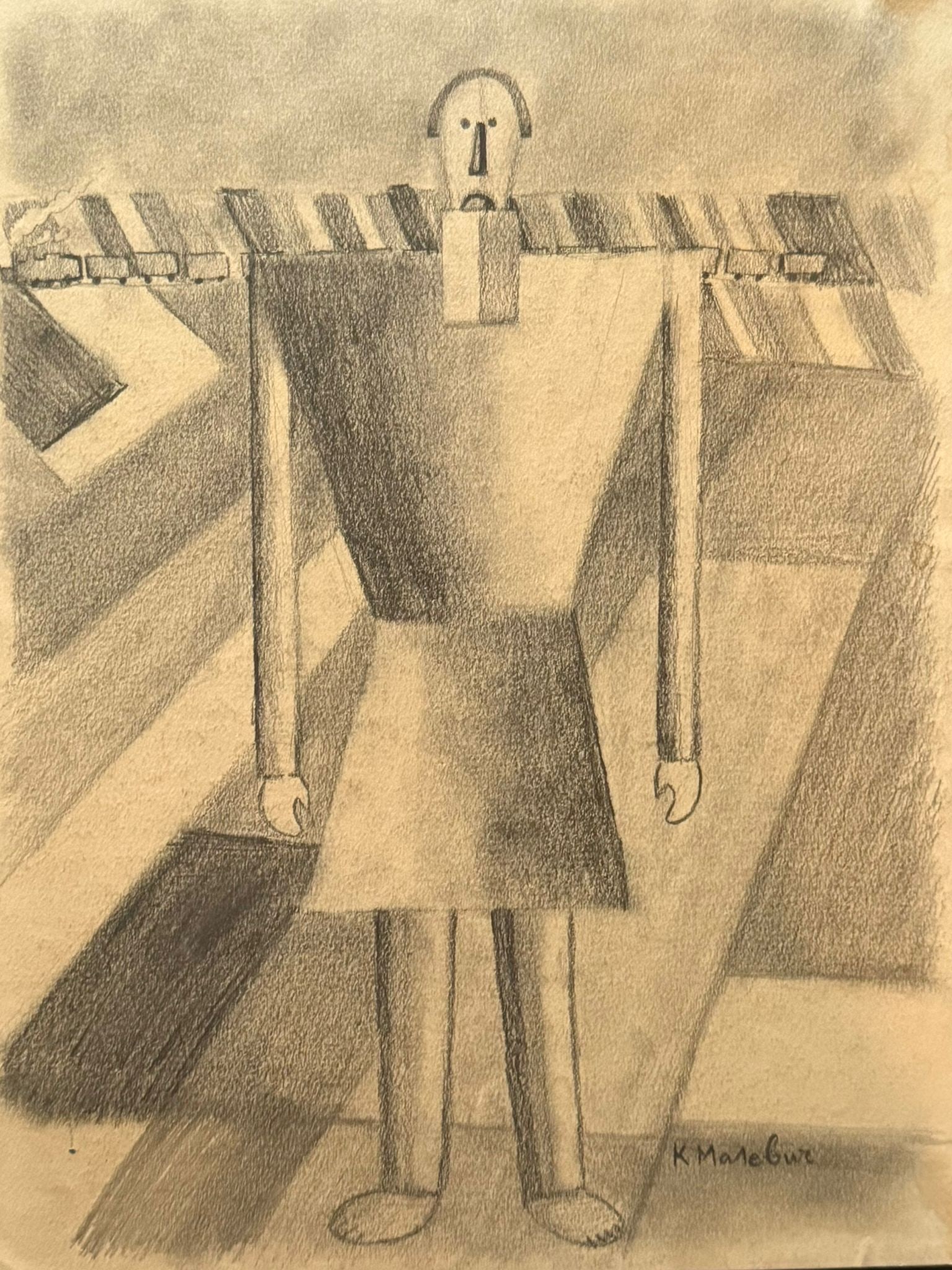 Kazimir Malevich: Graphite on cardboard. 14 x 10 " inches. Without date.