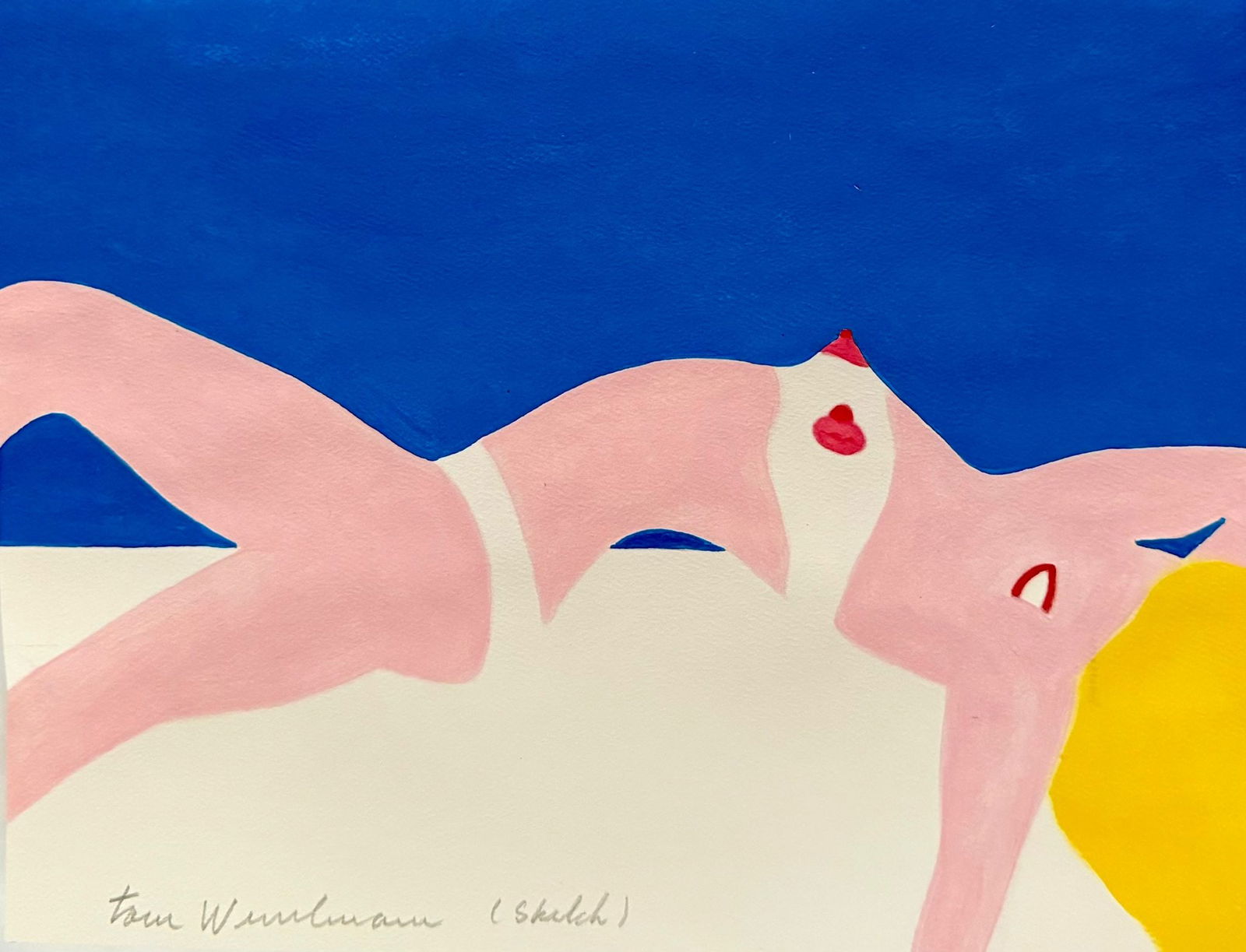Tom Wesselmann: Sketch. Gouache on cardboard. 8 x 10 inches.
