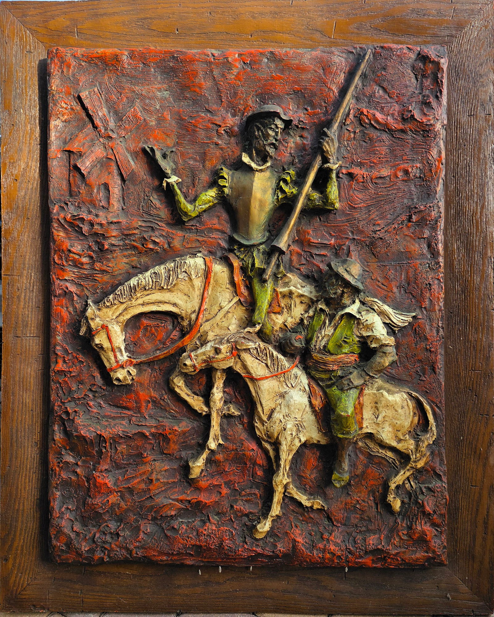 Vintage Juan Segura "Don quixote" Fiberglass 3d Art: excellent condition 42.25" x 32.25"