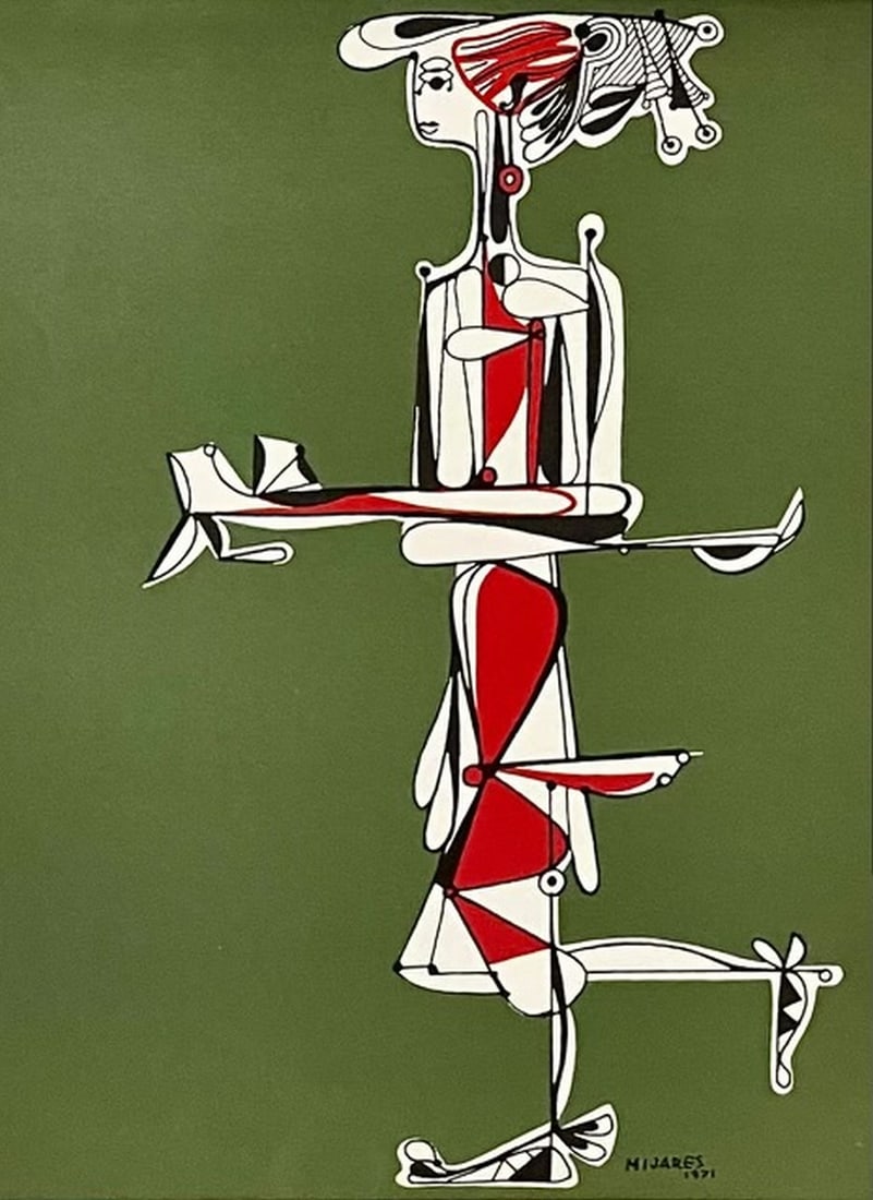 Jose Maria Mijares: Lithograph signed 30 x 22.5 cm. 1971.