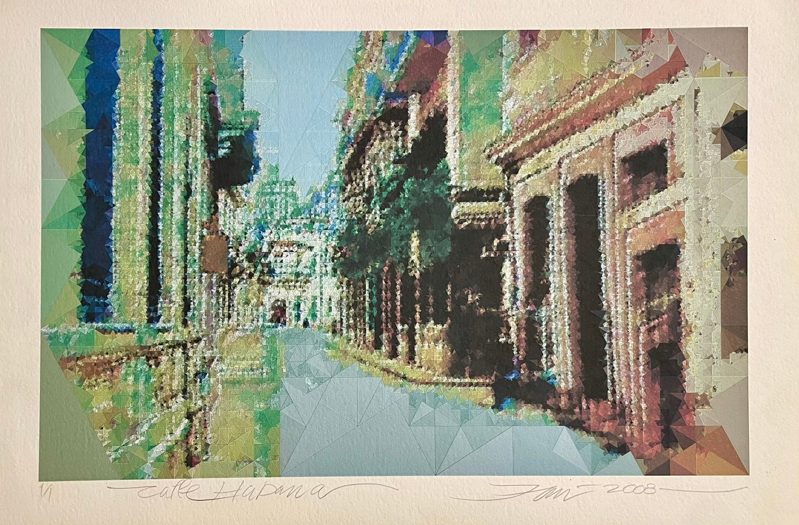 Juan Pabl Vilar. Calle Habana. 2008: serigraph. Patio Interioir. 13"x 20 inches"