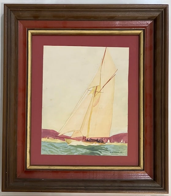 Attributed Edward hopper: Watercolor 9x7. Frame 15x13.