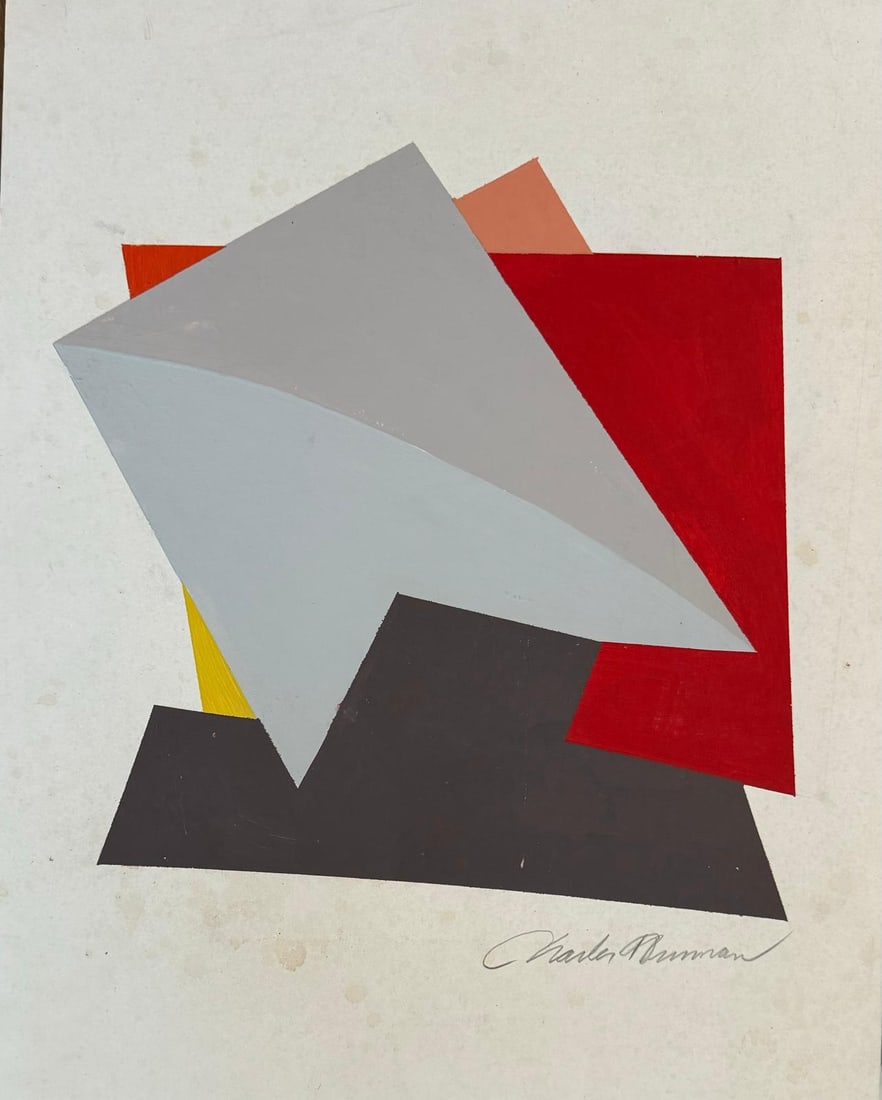 Charles Hinman-1978 attrib: Acrylic/cardboard20x16?