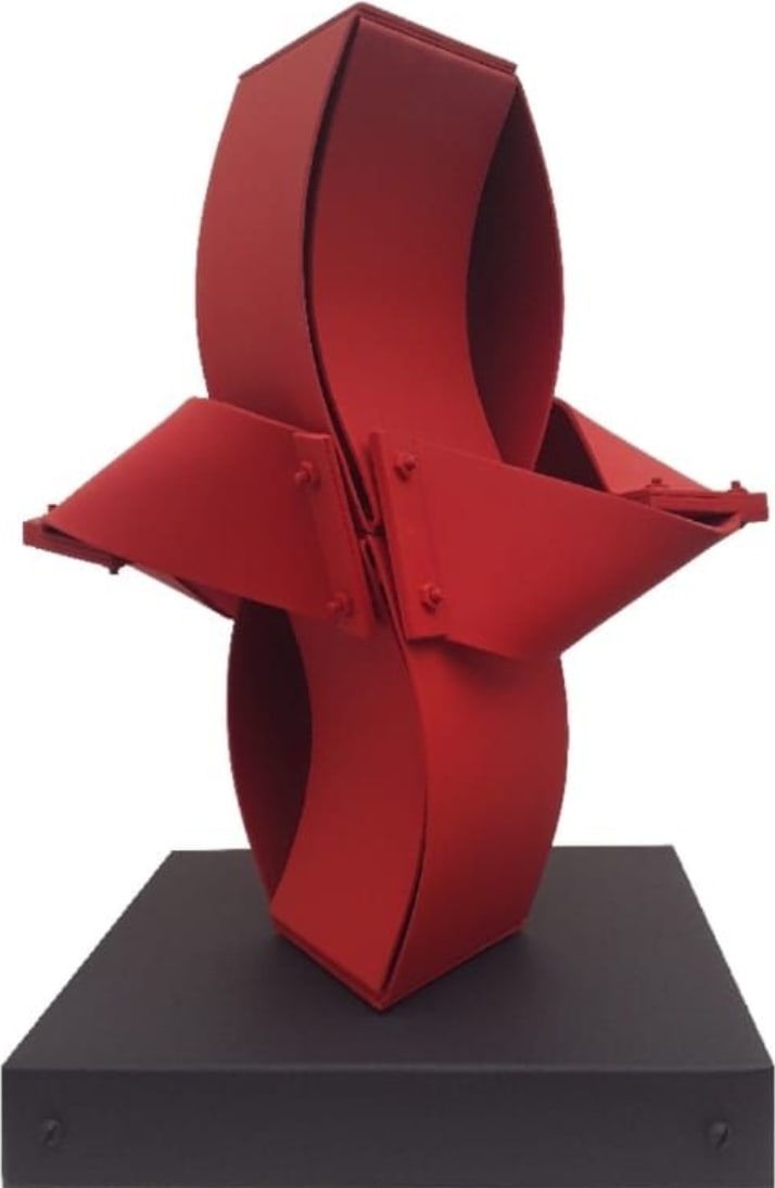Edgar NEGRET (1920-2012) Sculpture: "Deida" Red 1988 46 x 36 x 30 cm with Certificate from Gallery