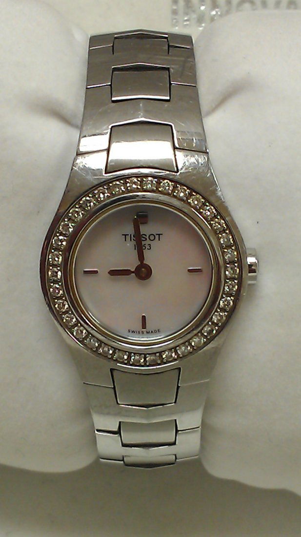 TISSOT MOTHER OF PEARL LADIES DIAMOND WATCH: EXCELLENT CONDITION