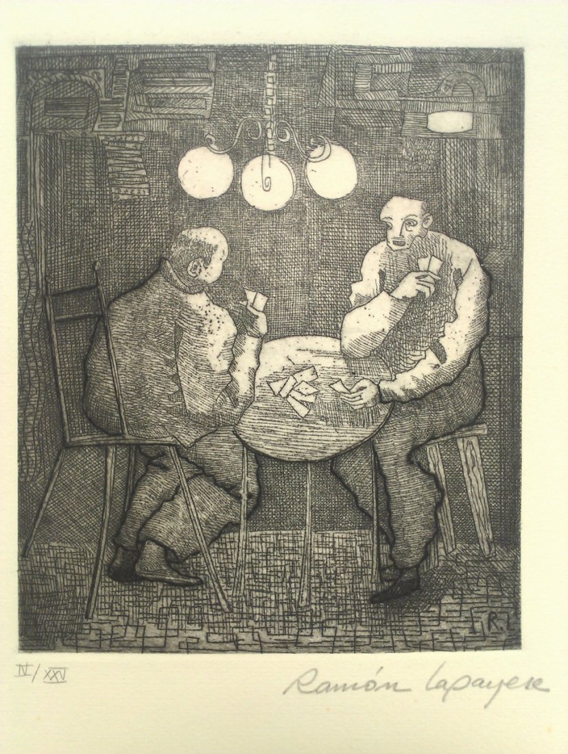 JOSE RAMON LAPAYESE: JOSE RAMON LAPAYESE DEL RIO (Spanish, born 1928) artist signed limited edition lithograph 11" x 9.5"