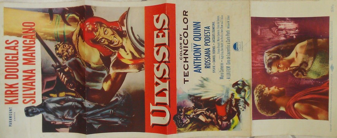 VINTAGE ULYSSES MOVIE POSTER: VINTAGE ULYSSES WITH KIRK DOUGLAS MOVIE POSTER 36" X 14"